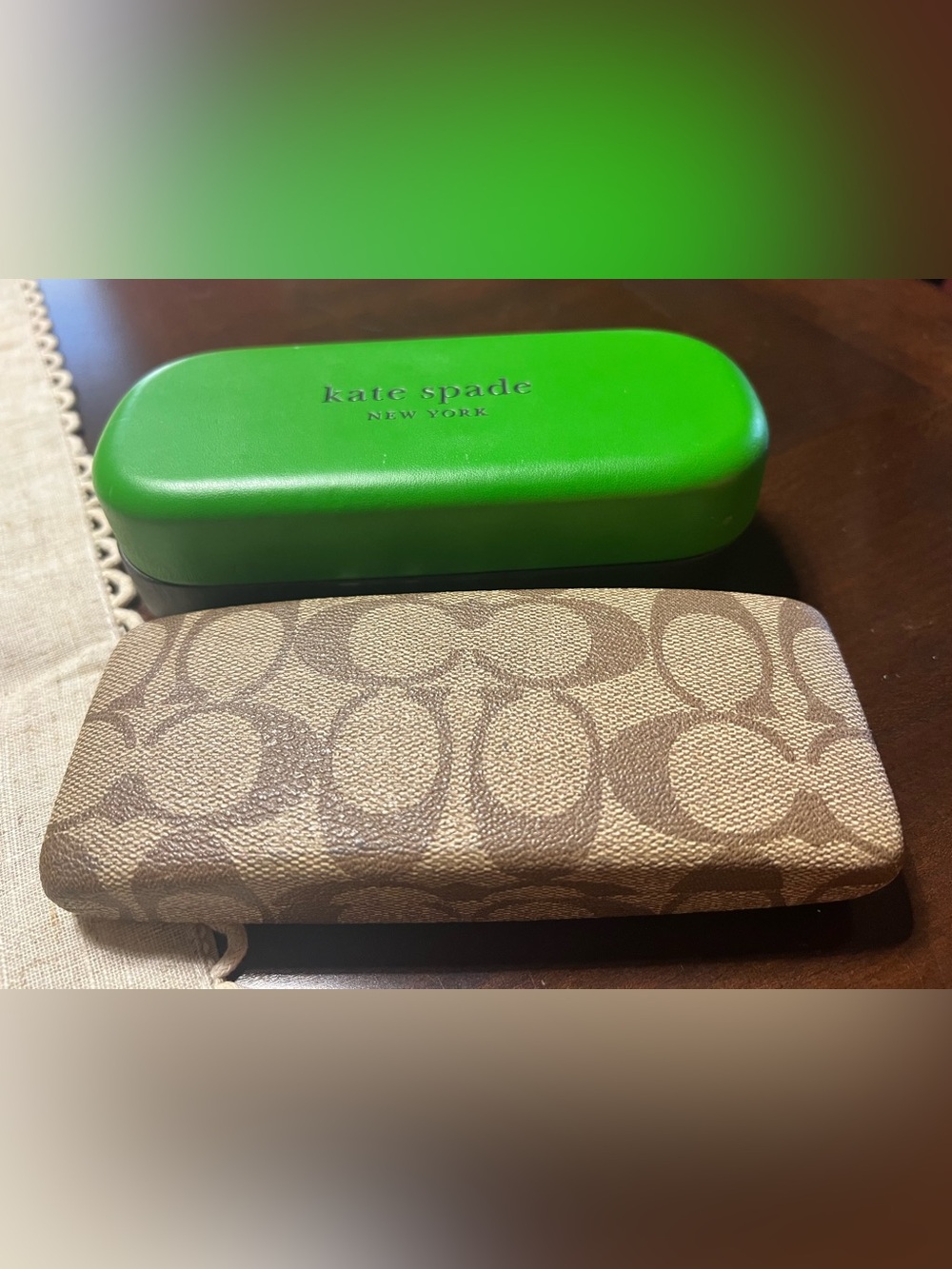 kate spade Green Hard Shell Eyewear Case and Coach Hard Shell Case